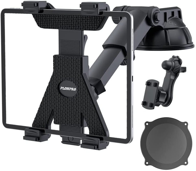 Tablet Holder Car Mount for Apple iPad Samsung Galaxy Tab All 6"-11" Tablets, Cars Air Vent with Dashboard Windshield Strong Suction Cup Mount 360° Rotation Adjustable Telescopic Arm Tablet Holder Big