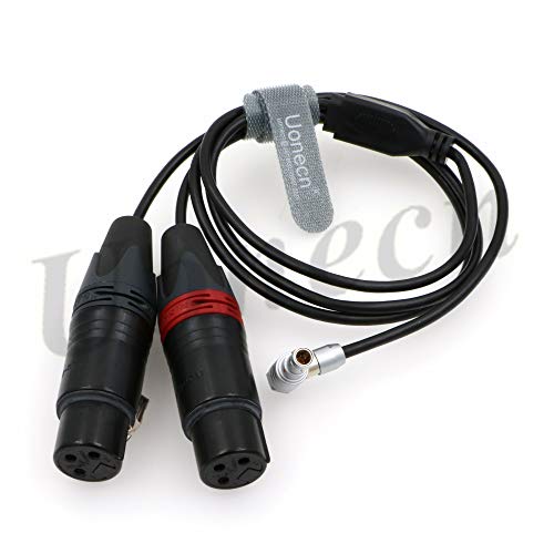 Uonecn for ARRI Alexa mini Camera Cable Two XLR 3 pin Female Plug to 00 Right Angle 5 pin Male Audio Input Cable