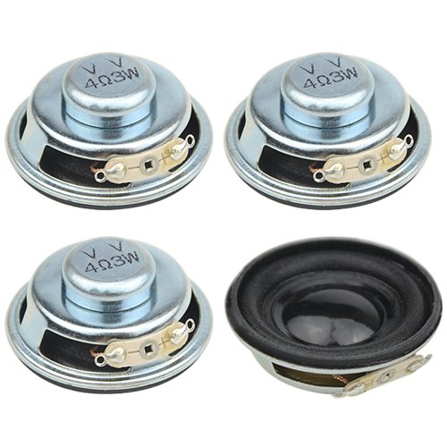 WMYCONGCONG 4 PCS 1.5" 4ohm 3W Full Range Audio Speaker Stereo Woofer Loudspeaker for Arduino and DIY Speaker, Color Random