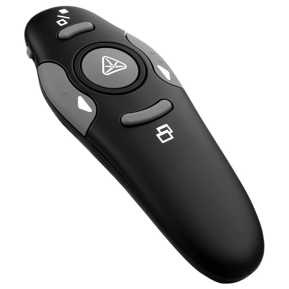 Presentation Clicker Pointer Wireless Presenter Remote Control, USB Presentation Remote PPT Clicker Slide Clicker Advancer for Mac/Win/Computer/Laptop Black/USB