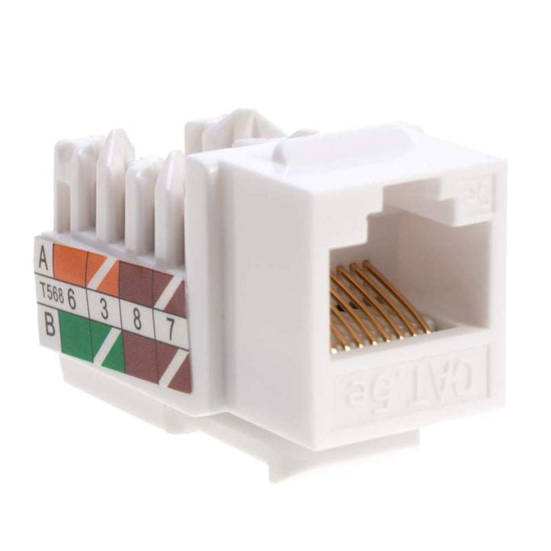 [AUSTRALIA] - SATMAXIMUM RJ45 Cat5e CAT6 Keystone Ethernet Wall Jack Punch Down UTP 45-Degree (Easy Termination Than 90-Degree), Slim Profile White - Choose a Pack of 5/10/20/30/50 (30) 30 