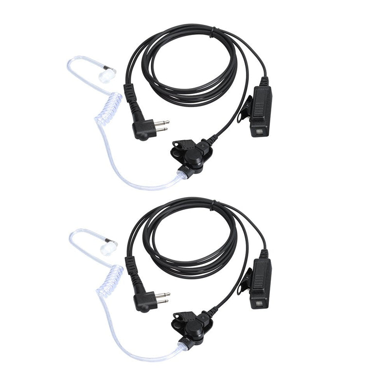 [AUSTRALIA] - Earpieces for Motorola Walkie Talkies with Mic 2 Pin Acoustic Tube Headset and PPT for CP200 GP2000 XU1100 PRO1150 MU12 (2 Pack) 