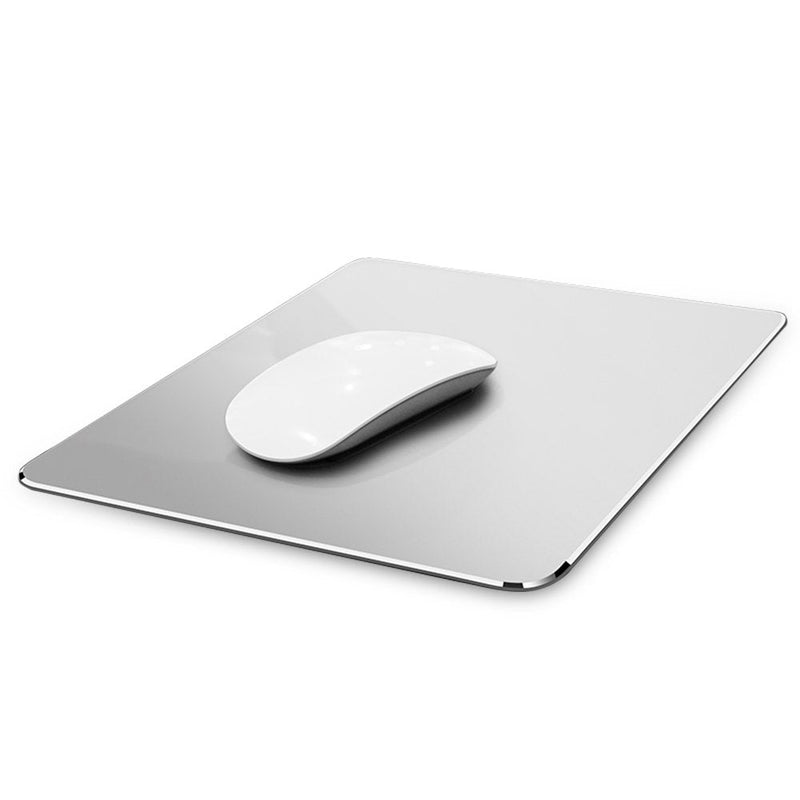 Hard Silver Metal Aluminum Mouse Pad Mat Smooth Magic Ultra Thin Double Side Mouse Mat Waterproof Fast and Accurate Control for Gaming and Office(Small 9.05X7.08 Inch) Small