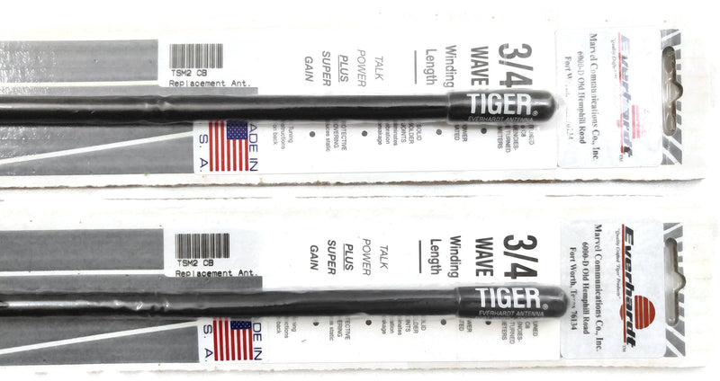 [AUSTRALIA] - Lot of 2 Everhardt TSM2-B 3/4 Wave 2 ft Fiberglass â€œSuper Flexâ€ CB Radio Antenna - Black 
