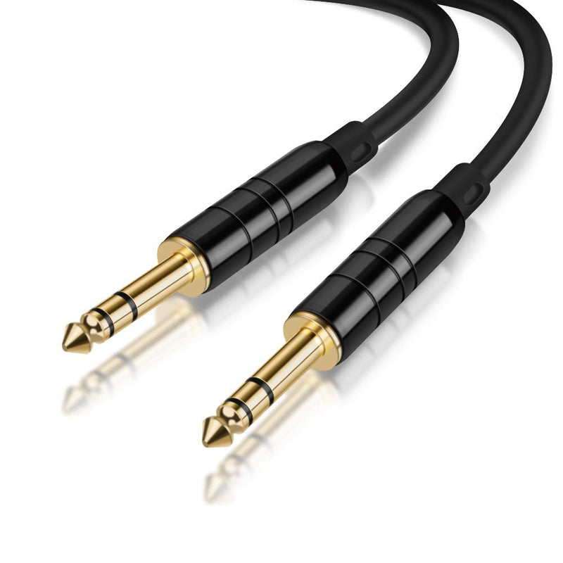 CableCreation 1/4’’ TRS Cable, [2-Pack 6FT] 1/4 Inch to 1/4 Inch 6.35mm Balanced Stereo Audio Cable for Studio Monitors,Mixer,Yamaha Speaker/Receiver,Black 6 Feet 2