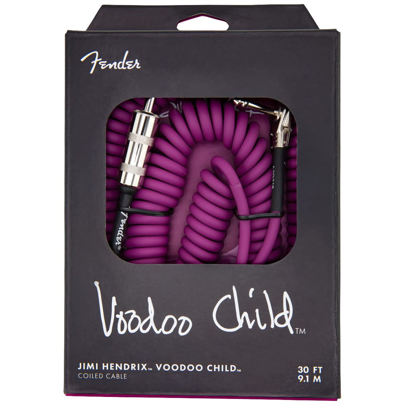 Fender 30 Feet Hendrix Voodoo Child Cable - Purple, Guitar Cable, Stocking Stuffers, Guitar Accessories, Straight to Angled