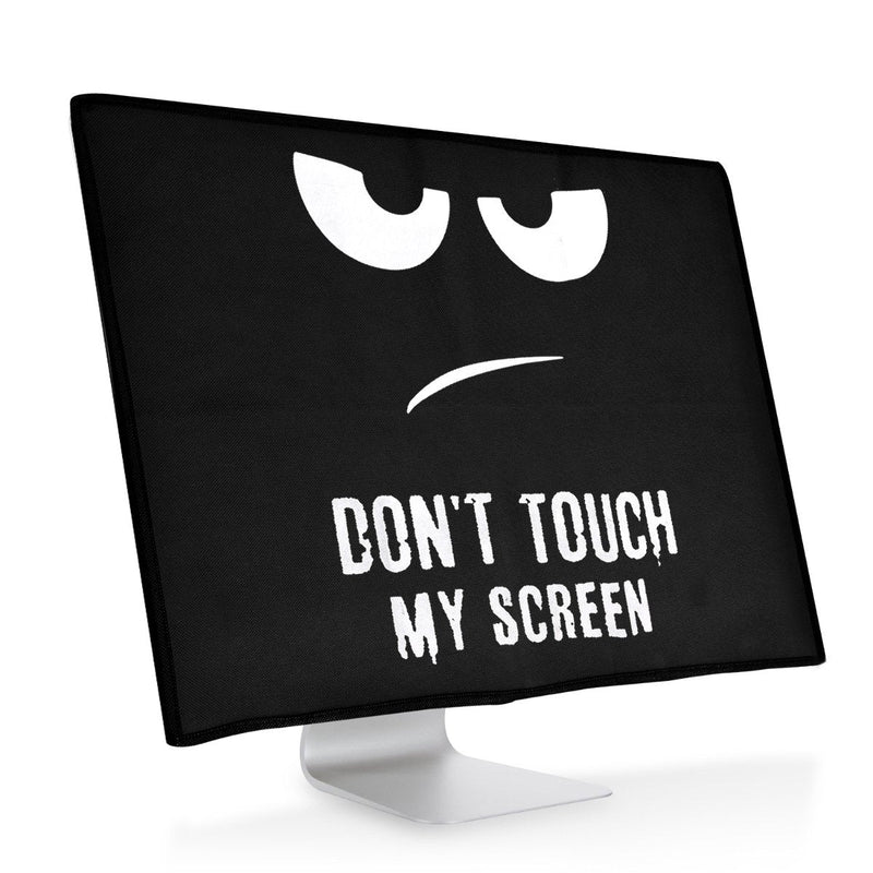 kwmobile Computer Monitor Cover Compatible with 31-32" Monitor - Don't Touch My Screen White/Black Don't Touch My Screen 02-01