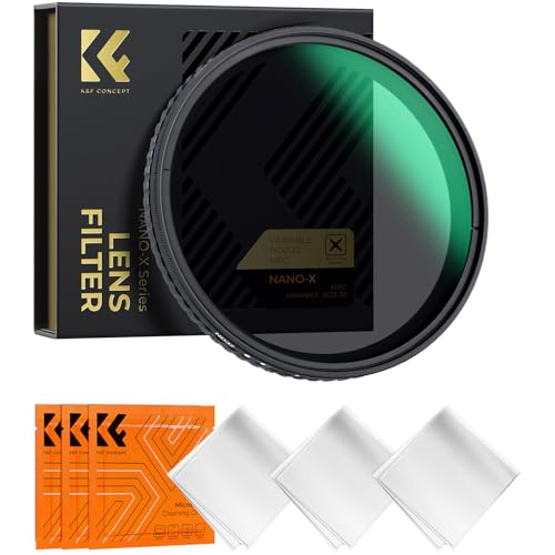 K&F Concept 62mm Variable ND Filter ND2-ND32 Camera Lens Filter (1-5 Stops) No X Cross HD Neutral Density Filter with 28 Multi-Layer Coatings Waterproof (Nano-X Series)