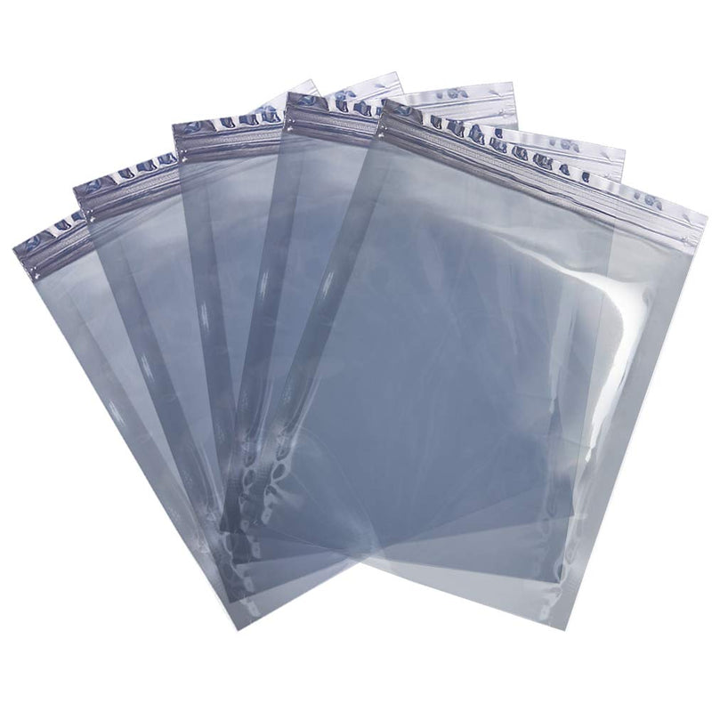 HRX Package 100pcs Premium Anti-Static Resealable Bags, 5.9 X 7.9 inches Plastic Static Free Bag for Motherboard SSD HDD Computer Electronic Components 5.9”X7.9” silver-gray