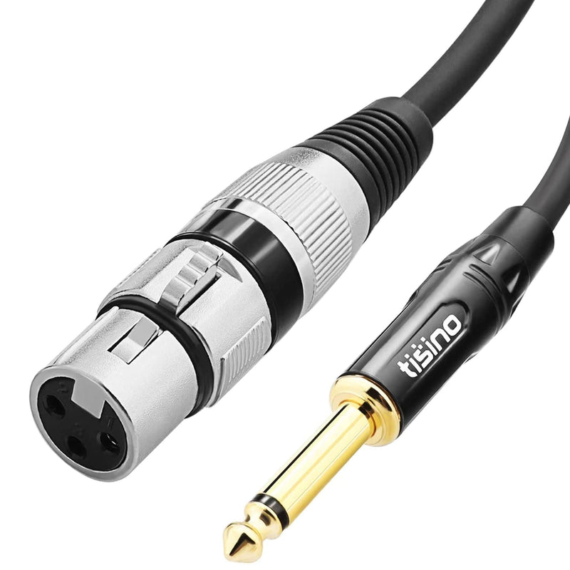 [AUSTRALIA] - Tisino Female XLR to 1/4 (6.35mm) TS Mono Jack Unbalanced Microphone Cable Mic Cord for Dynamic Microphone - 25 FT/8 Meters 25 feet 