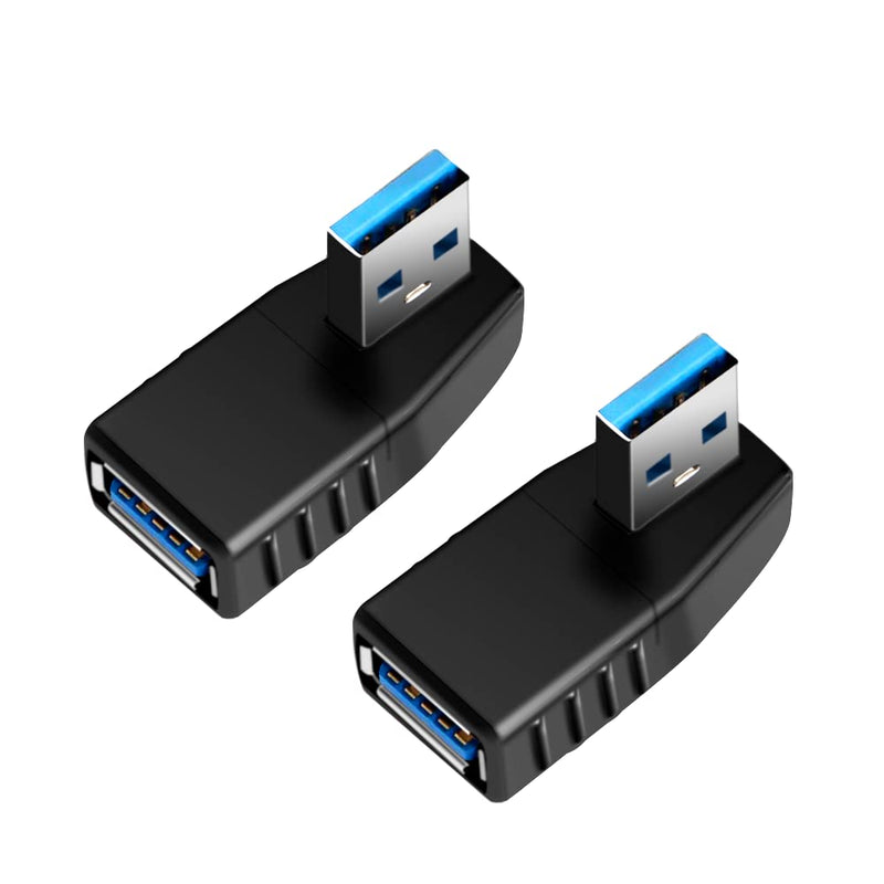 USB 3.0 Adapter 90 Degree Male to Female Coupler Connector Plug Left Right Up Down Angle by Oxsubor (USB 3.0 Adapter Right 2PCS)