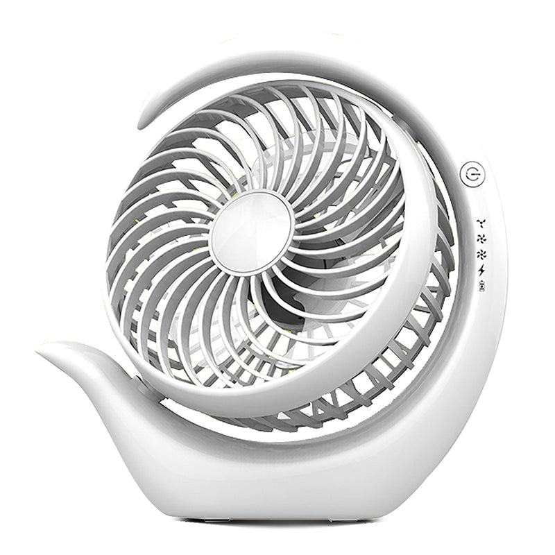 AceMining Rechargeable Battery Operated Fan with 3 speeds, Strong Wind, Long Battery Life, Quiet Operation, Small USB Desk Fan, Portable Battery Powered Fan, Cooling for Home, Office, Travel(White) White