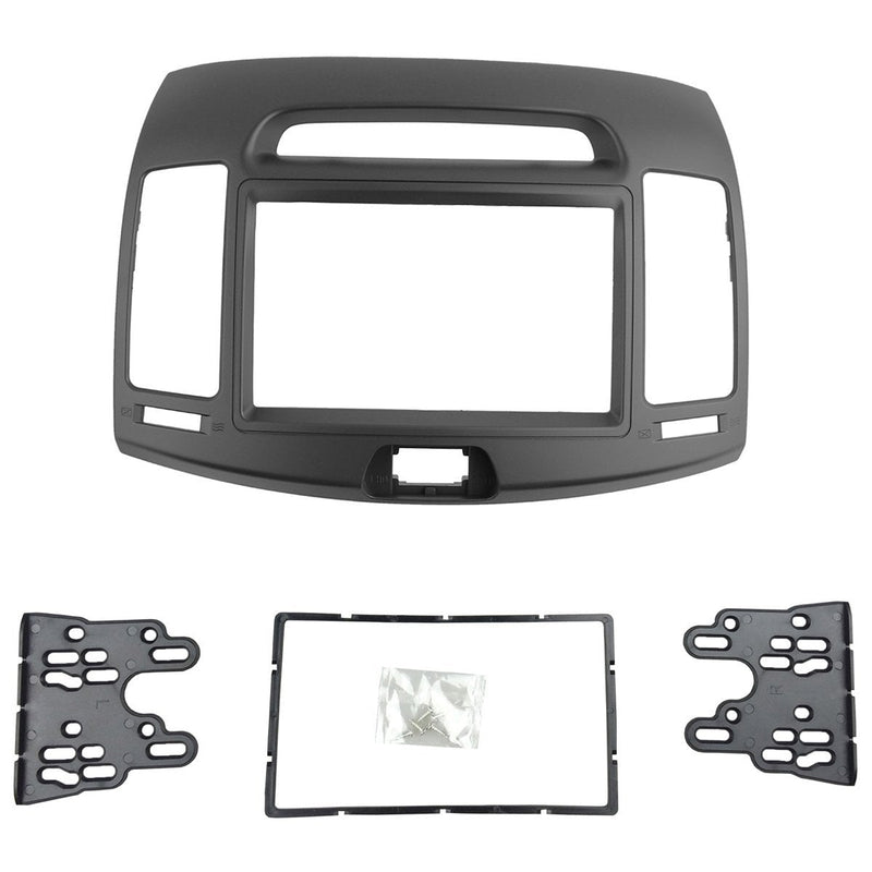 Car Stereo Dash Radio Fascia Kit for 2006-2010 Hyundai Elantra (HD), Avante (HD) 2006-2010 Installation Trim Panel Frame Double Din (Grey) Grey