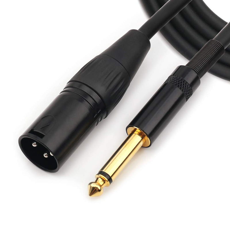 NANYI 6.35mm (1/4 Inch) TS Male to XLR Male Interconnect Audio Microphone Cable, Black/Alloy, Suitable for Microphones, Active Speakers, Stage, DJ, Studio Audio Console, 3M / 10FT XLR-M-10FT