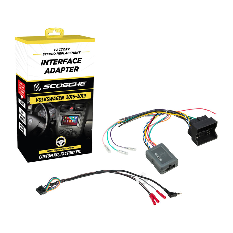 Scosche LVW10 Link Factory Radio Replacement Interface Adapter Compatible with Select Non-Amplified 2016-19 Volkswagen Vehicles - Retain Steering Wheel Control - Car Stereo Wiring Harness