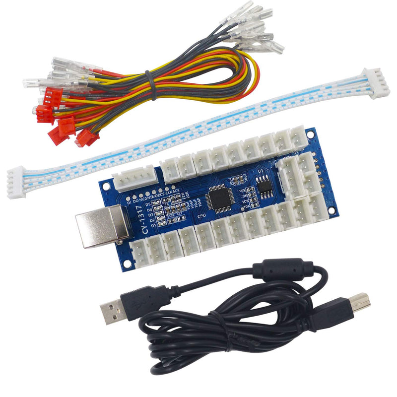 SJ@JX Arcade USB Encoder LED Zero Delay Arcade Controller PC PS3 Android Arcade DIY Kit LED Arcade LED Button Red