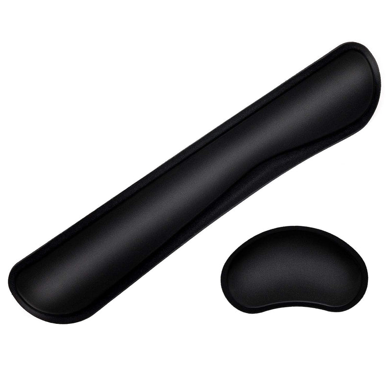 Mouse Wrist Rest Pad 17" Keyboard Wrist Rest Support Bar Memory Foam Set for Easy Typing Wrist Pain Relief Ergonomic Design Durable Lightweight Anti-Skid Wrist Cushion for Office/Gaming/PC/Laptop/Mac