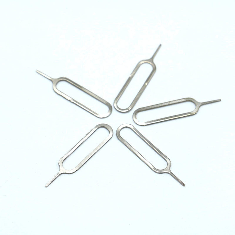 Collection Sim Card Tray Remover Eject Pin Key Tool for iPhone iPad Samsung Galaxy Smart Phone/Tablet and More (Silver-5 Pack) Silver-5 Pack