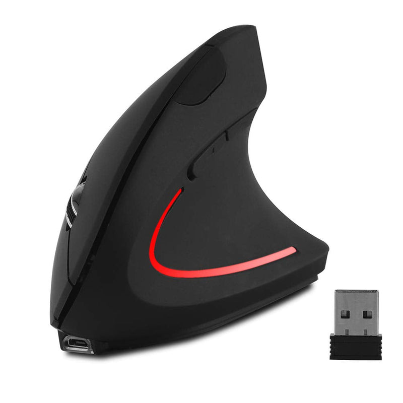 FIRSTMEMORY Wireless Vertical Mouse, Wireless Ergonomic Vertical Mouse, 2.4G High Precision Optical Mice 800/1200/1600DPI for PC Laptop Desktop Mac (Ergonomic Mouse-Rechargeable) Ergonomic Mouse-Rechargeable