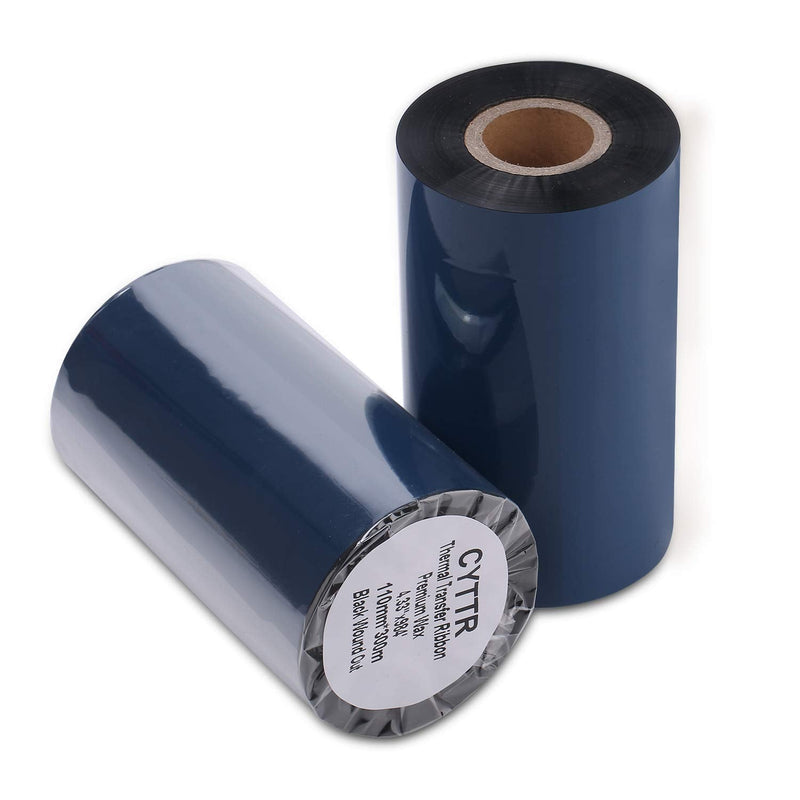 CYTTR Thermal Transfer Ribbon - Premium Resin-Enhanced Wax - 4.33" x 984" (110mmx300mm) 1 Inch core Ink Outside Compatible for Zebra Datamax Sato TT Printers (1 Roll)