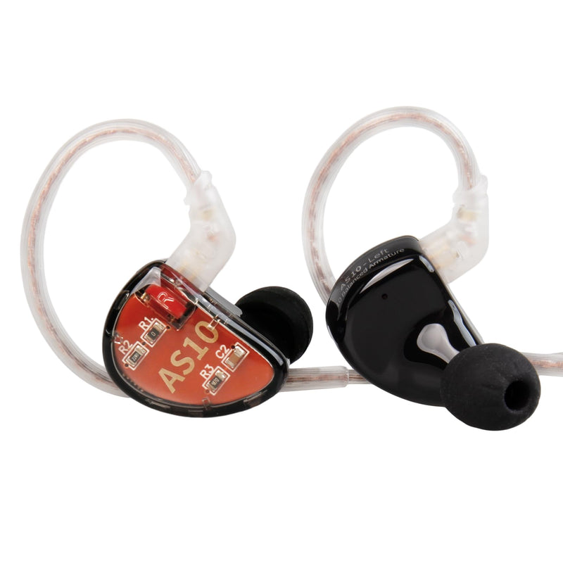 KZ AS10 IEM Headphone, 5 Balanced Armature Driver KZ Earbuds Wired Earphone, Stereo HiFi in Ear Monitor Headphone Musician Headset Earphone with Detachable 2 Pin Cable(No Microphone, Black) NO Microphone Classic