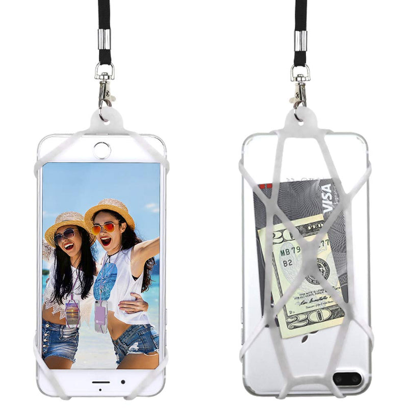 [AUSTRALIA] - Gear Beast Universal Cell Phone Lanyard - Silicone Cell Phone Holder for Walking w/Neck ﻿Strap, Clear 