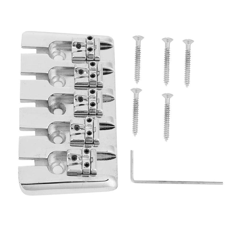 Bass Saddle, High-Quality Replacement for 5-String Electric Bass Guitar Bridge, 5 String Electric Bass Guitar Bridge, Durable Guitar Accessories for Electric Bass Players