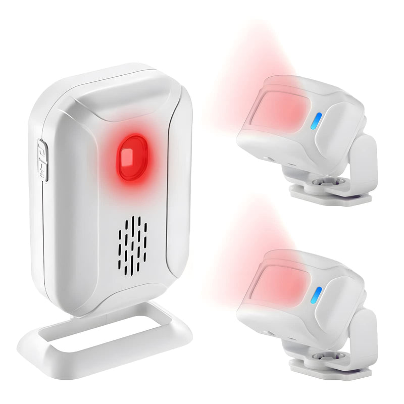 [AUSTRALIA] - GREENCYCLE Motion Doorbell, Door Chime for Business Entry, Store Welcome Buzzer Monitor, Motion Detect Alarm, Caregiver Reminder for Elderly, Visitor Bell - 1 Receiver 2 Sensors 
