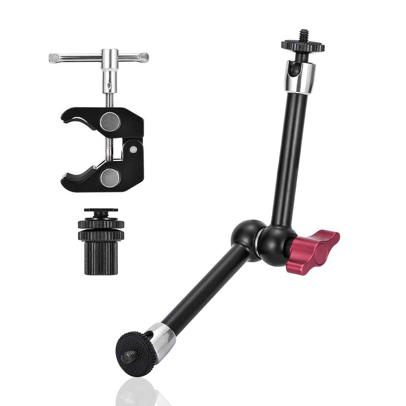 UTEBIT 11 inch Magic Arm, Camera Mount Articulating Friction Arms with Super Crab Clamp for DSLR Camera Rig, Flash Light, LED Lights, LCD Monitor 11 inch-Magic Arm+Super Clamp