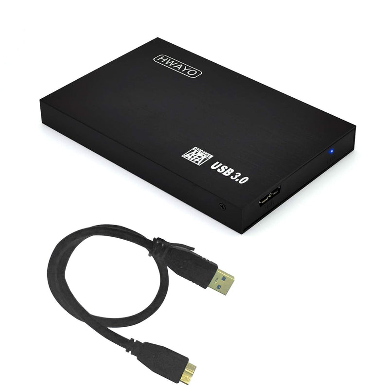 HWAYO 2.5'' 1TB Ultra Slim Portable External Hard Drive USB3.0 HDD Storage for PC/Desktop/Laptop/MacBook/Chromebook/Xbox One (Black) Black