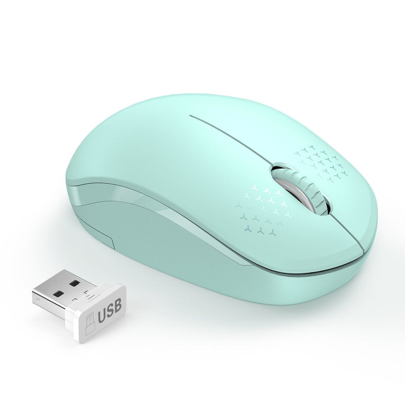 [AUSTRALIA] - seenda Wireless Mouse, 2.4G Noiseless Mouse with USB Receiver - Portable Computer Mice for PC, Tablet, Laptop with Windows System - Mint Green A Green 