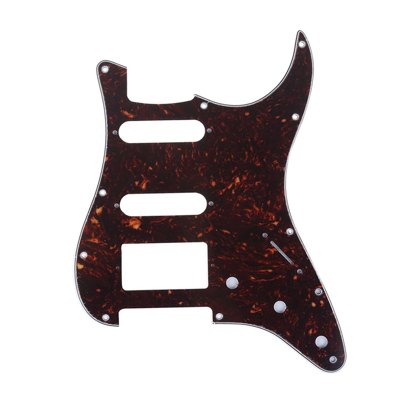 Musiclily Pro 11-Hole Modern Style Strat HSS Pickguard for American Stratocaster Guitar, 4Ply Tortoise Shell