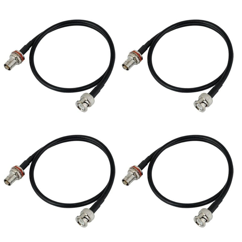 [AUSTRALIA] - RK Antenna Extension Cable with BNC and Bulkhead Connector for Wireless Microphone Combination System, Lenght 20‘’ (4 Pack) 