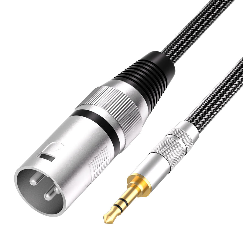 tisino 3.5mm to XLR Cable Unbalanced Mini Jack 1/8 inch to XLR Male Adapter Microphone Cord - 10ft/3m 10 feet