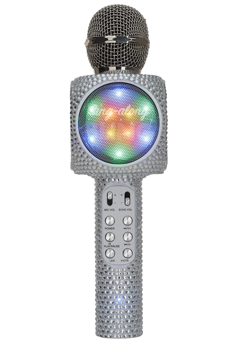Sing-Along Bling Bluetooth Karaoke Microphone and Bluetooth Stereo Speaker All-in-One (Silver Bling) Silver Bling