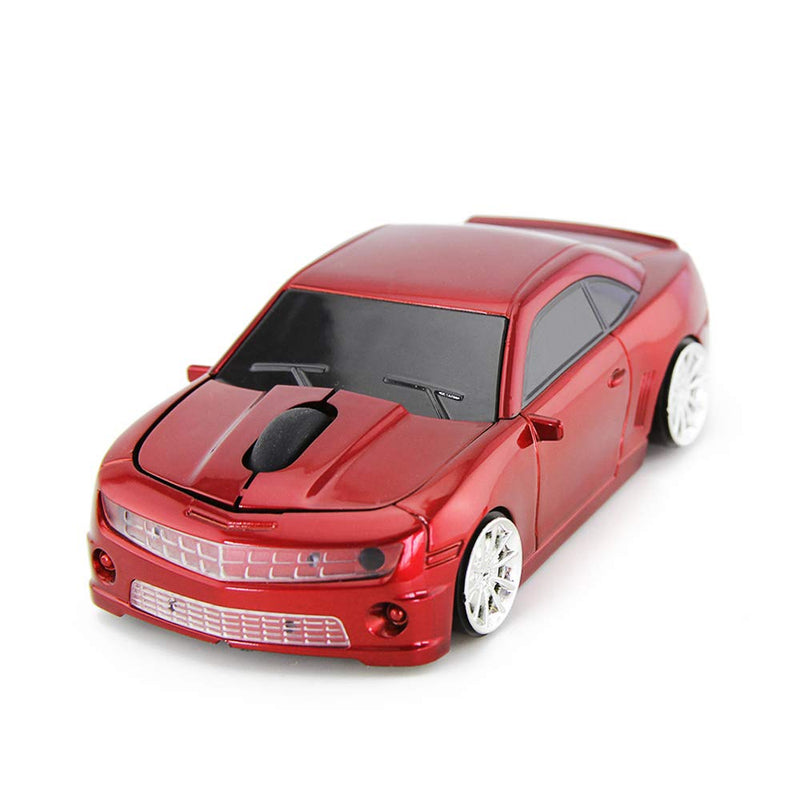 ECOiNVA for Wireless Sports Car Mouse Desktop Laptop Computer Optical Mouse Mice AAA Battery Nano USB 2.4GHz (Red) Red