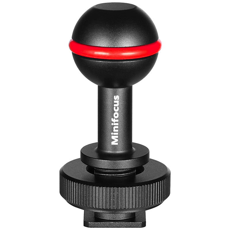 [AUSTRALIA] - MINIFOCUS 1" Ball Head Cold Shoe Base Adapter, Universal Ball Joint Bracket with Cold Shoe Base Adapter for Diving Light Underwater Camera Waterproof Housings Case Video/Flash/Strobe Hot Shoes 