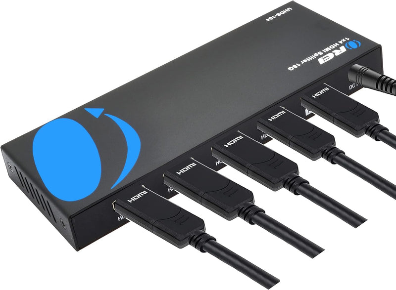 OREI UltraHD 4K @ 60 Hz 1 X 4 HDMI Splitter 1 in 4 Out 4 Port 4: 8-Bit - HDMI 2.0, HDCP 2.0, 18 Gbps, EDID, Duplicate / Mirror 4K Screens - UHDS-104 1x4