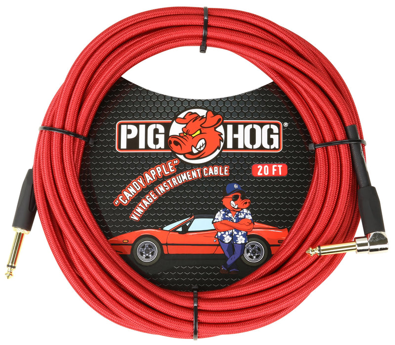 Pig Hog PCH20CAR Instrument Cable 20 Foot Candy Apple Red