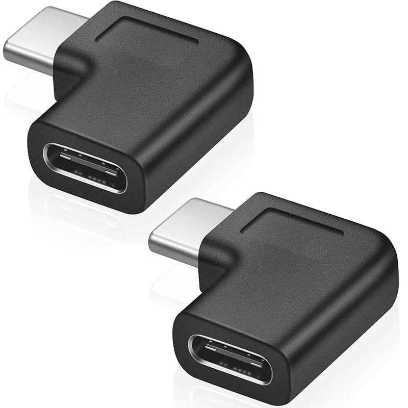URWOOW USB C Right Angle Adapter,90 Degree USB C to USB Type-C Male to Female Adapter Convertor Extension, for Laptop & Tablet & Mobile Phone (2 Pack). 2 pack