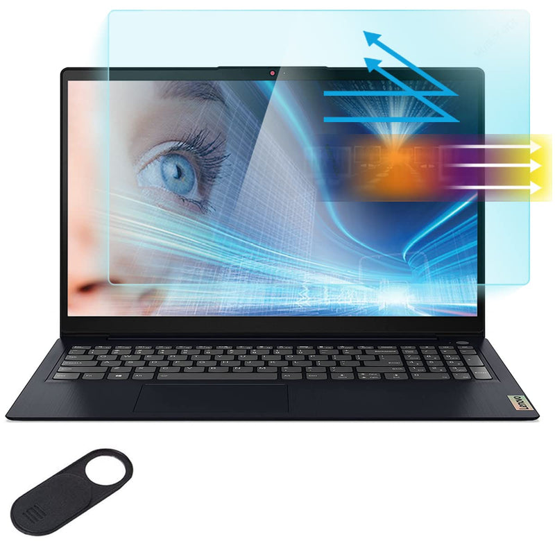 Anti Blue Light Glare Screen Protector for 15.6 Lenovo Ideapad 1 15/Ideapad 3 15/Ideapad 5 15, Lenovo Yoga 7 7i 15, Lenovo Flex 5 15.6, Legion 5 15.6, Lenovo Thinkpad 15, Eye Protection, No Bubble