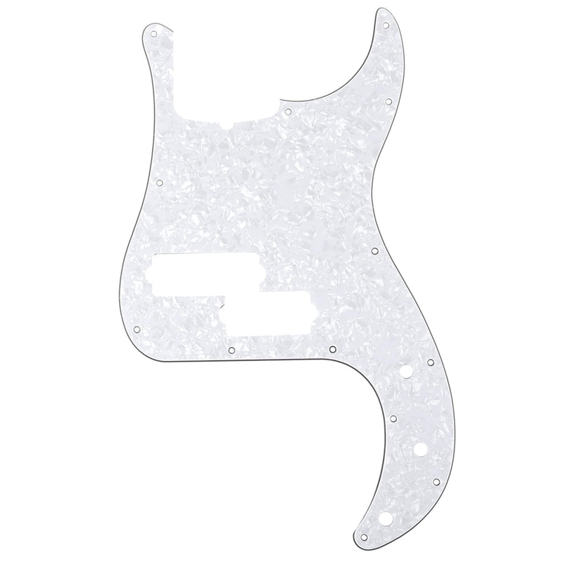 [AUSTRALIA] - Musiclily Pro 5-String 13-Hole Contemporary P Bass Pickguard for Fender American Precision Bass, 4Ply White Pearl 