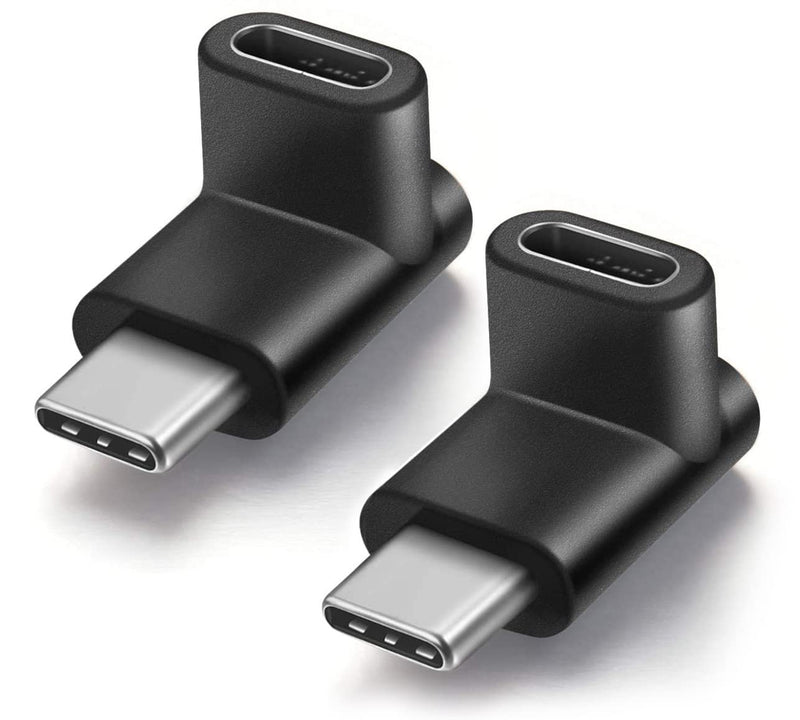 URWOOW Right Angle Type C USB 3.1 Adapter Extension 90 Degree Male to Female Right & Left Angled Extension (2 Pack) 2 pack