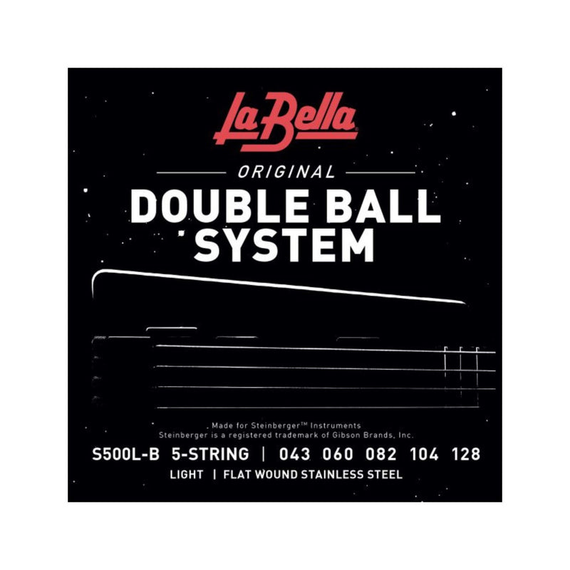 [AUSTRALIA] - La Bella S500L-B Double Ball System Light Flat Wound Stainless Steel Bass 5- String 43-128 S500L-B 5 String Light - 43-128 