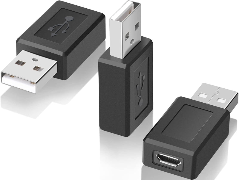 SAISN Mini USB Adaptor USB 2.0 A Male to USB Micro Female Converter (3 Pack)