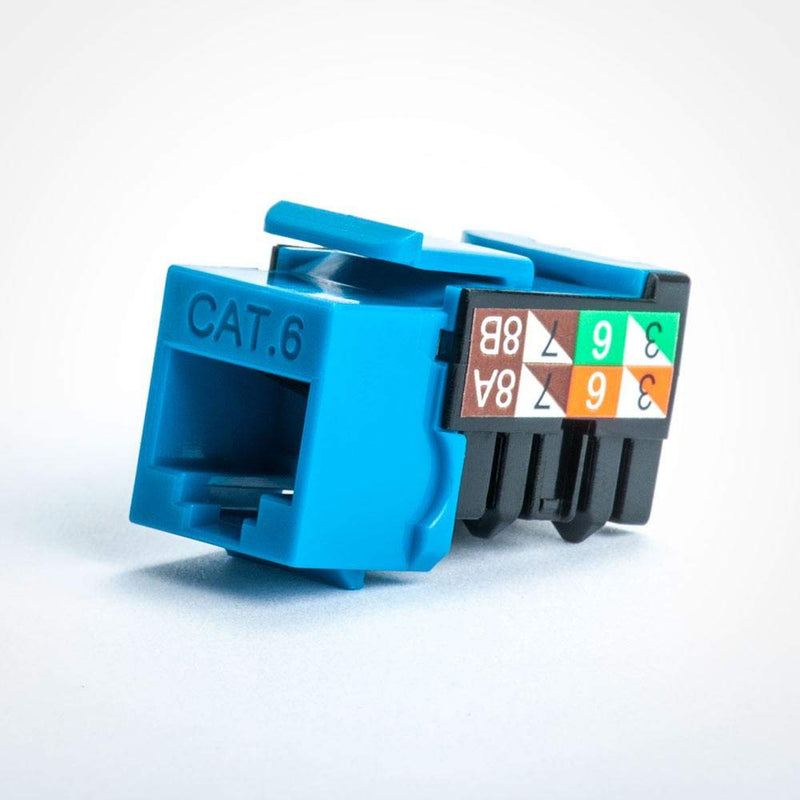 Vertical Cable CAT6 RJ45 Keystone Jack - Blue 25 Pack
