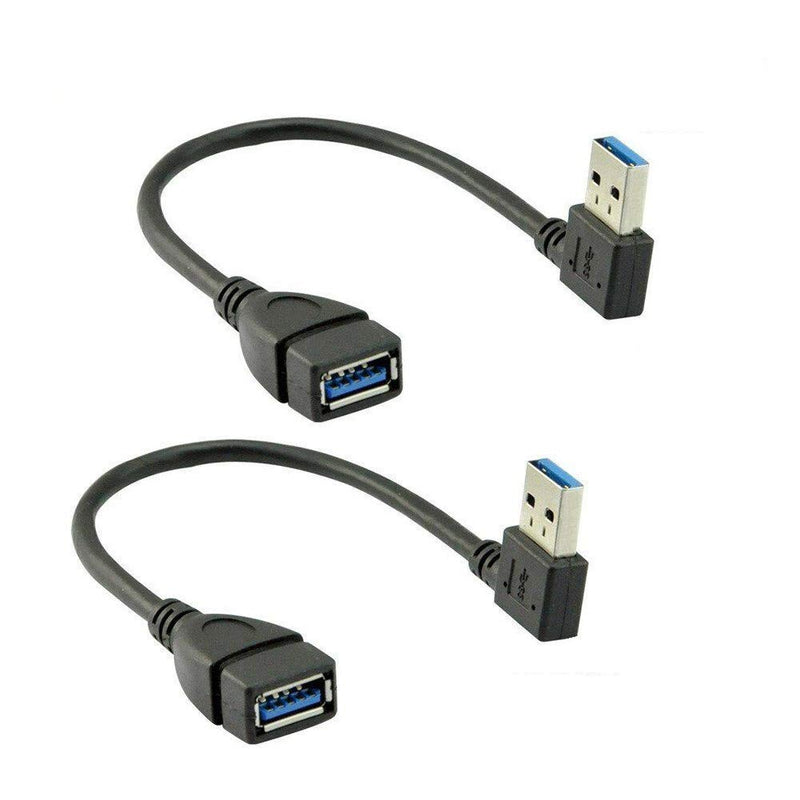 SuperSpeed USB 3.0 Male to Female Extension Data Cable Right Angle 2PCS by Oxsubor(20CM,8IN)（Notice:pls Check The Right Angle in Picture