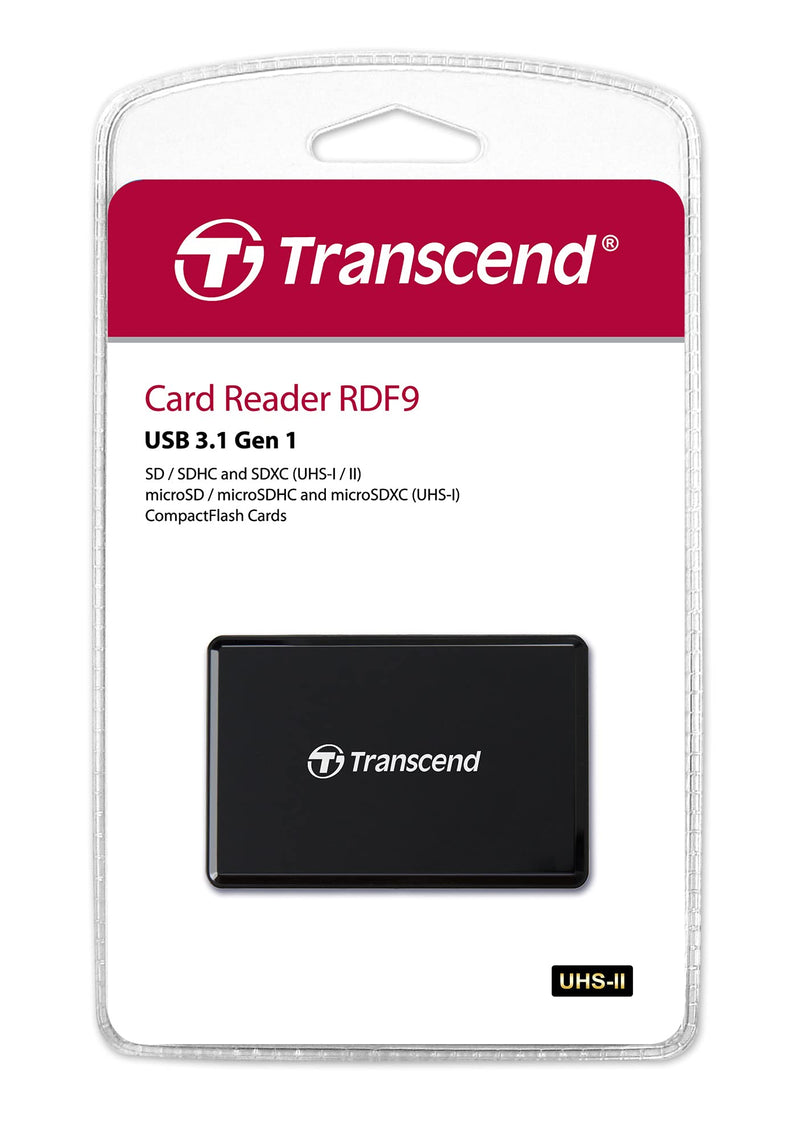 Transcend RDF9 Card Reader - CompactFlash, microSDHC, microSDXC, SDHC, SDXC, SD, microSD, CompactFlash (UDMA7) - USB 3.1 Type AExternal