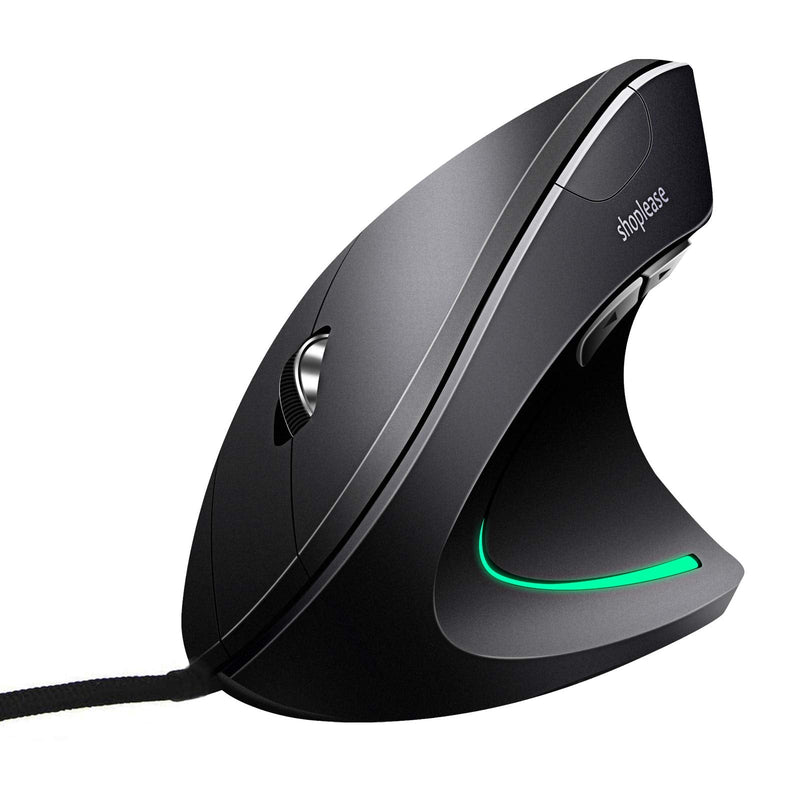 Wired Vertical Mouse, Optical Ergonomic Mouse with 4 Adjustable DPI 800/1200/2000/3200, 5 Buttons USB Computer Mouse , Better for Large and Medium Sized Hands Medium-Large