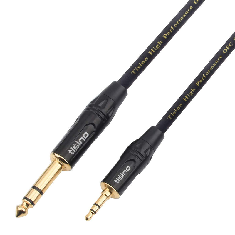 DISINO 1/8 to 1/4 Stereo Cable, Heavy Duty 3.5mm Mini Jack TRS to 6.35mm Jack TRS Audio Interconnect Path Cord Lead - 3.3 feet